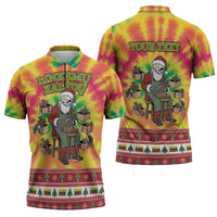 Personalized Lithuania Christmas Zipper Polo Shirt Skeleton Cross Tie-Dye Vintage - Wonder Print Shop