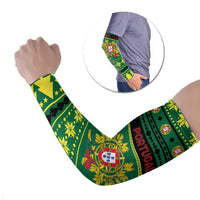 Personalized Portugal Christmas Arm Sleeves Emblem With Flag Style - Wonder Print Shop