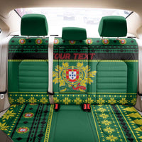 Personalized Portugal Christmas Back Car Seat Cover Emblem With Flag Style - Wonder Print Shop