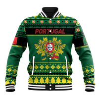 Personalized Portugal Christmas Baseball Jacket Emblem With Flag Style - Wonder Print Shop