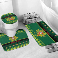 Personalized Portugal Christmas Bathroom Set Emblem With Flag Style - Wonder Print Shop