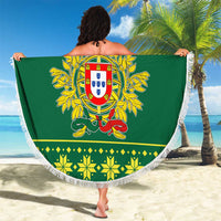 Personalized Portugal Christmas Beach Blanket Emblem With Flag Style - Wonder Print Shop
