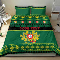 Personalized Portugal Christmas Bedding Set Emblem With Flag Style - Wonder Print Shop