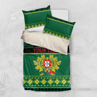 Personalized Portugal Christmas Bedding Set Emblem With Flag Style - Wonder Print Shop
