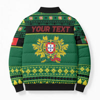 Personalized Portugal Christmas Bomber Puffer Jacket Emblem With Flag Style - Wonder Print Shop