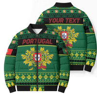 Personalized Portugal Christmas Bomber Puffer Jacket Emblem With Flag Style - Wonder Print Shop