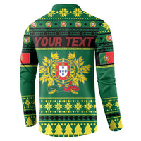 Personalized Portugal Christmas Button Sweatshirt Emblem With Flag Style - Wonder Print Shop