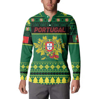 Personalized Portugal Christmas Button Sweatshirt Emblem With Flag Style - Wonder Print Shop
