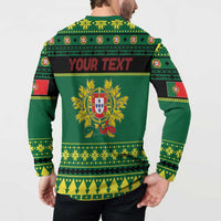 Personalized Portugal Christmas Button Sweatshirt Emblem With Flag Style - Wonder Print Shop