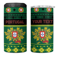 Personalized Portugal Christmas 4 in 1 Can Cooler Tumbler Emblem With Flag Style - Wonder Print Shop