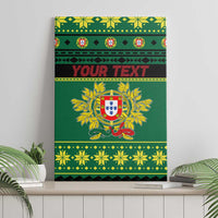 Personalized Portugal Christmas Canvas Wall Art Emblem With Flag Style - Wonder Print Shop