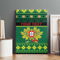 Personalized Portugal Christmas Canvas Wall Art Emblem With Flag Style - Wonder Print Shop