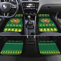 Personalized Portugal Christmas Car Mats Emblem With Flag Style - Wonder Print Shop