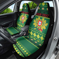 Personalized Portugal Christmas Car Seat Cover Emblem With Flag Style - Wonder Print Shop