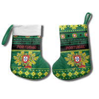 Personalized Portugal Christmas Stocking Emblem With Flag Style - Wonder Print Shop