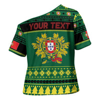 Personalized Portugal Christmas Cross Shoulder Shirt Emblem With Flag Style - Wonder Print Shop