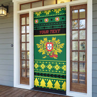Personalized Portugal Christmas Door Cover Emblem With Flag Style - Wonder Print Shop