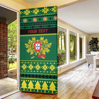 Personalized Portugal Christmas Door Cover Emblem With Flag Style - Wonder Print Shop