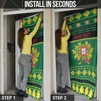 Personalized Portugal Christmas Door Cover Emblem With Flag Style - Wonder Print Shop