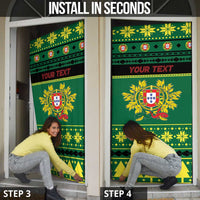 Personalized Portugal Christmas Door Cover Emblem With Flag Style - Wonder Print Shop