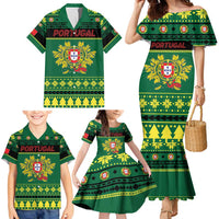 Personalized Portugal Christmas Family Matching Mermaid Dress and Hawaiian Shirt Emblem With Flag Style - Wonder Print Shop
