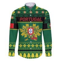 Personalized Portugal Christmas Family Matching Off The Shoulder Long Sleeve Dress and Hawaiian Shirt Emblem With Flag Style - Wonder Print Shop