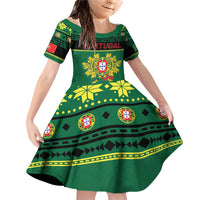 Personalized Portugal Christmas Family Matching Off Shoulder Short Dress and Hawaiian Shirt Emblem With Flag Style - Wonder Print Shop