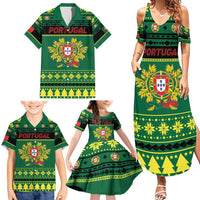 Personalized Portugal Christmas Family Matching Summer Maxi Dress and Hawaiian Shirt Emblem With Flag Style - Wonder Print Shop