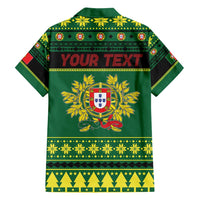 Personalized Portugal Christmas Family Matching Tank Maxi Dress and Hawaiian Shirt Emblem With Flag Style - Wonder Print Shop