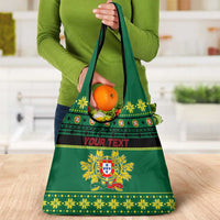 Personalized Portugal Christmas Grocery Bag Emblem With Flag Style - Wonder Print Shop