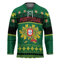 Personalized Portugal Christmas Hockey Jersey Emblem With Flag Style - Wonder Print Shop