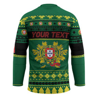 Personalized Portugal Christmas Hockey Jersey Emblem With Flag Style - Wonder Print Shop