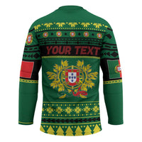 Personalized Portugal Christmas Hockey Jersey Emblem With Flag Style - Wonder Print Shop