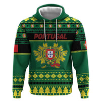 Personalized Portugal Christmas Hoodie Emblem With Flag Style - Wonder Print Shop