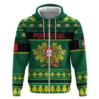 Personalized Portugal Christmas Hoodie Emblem With Flag Style - Wonder Print Shop