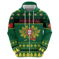 Personalized Portugal Christmas Hoodie Emblem With Flag Style - Wonder Print Shop
