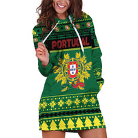 Personalized Portugal Christmas Hoodie Dress Emblem With Flag Style - Wonder Print Shop