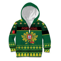 Personalized Portugal Christmas Kid Hoodie Emblem With Flag Style - Wonder Print Shop