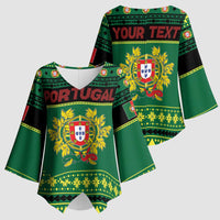 Personalized Portugal Christmas Kimono Sleeve Blouse Emblem With Flag Style - Wonder Print Shop