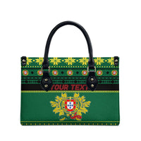 Personalized Portugal Christmas Leather Bag Emblem With Flag Style - Wonder Print Shop