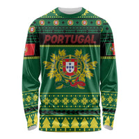 Personalized Portugal Christmas Long Sleeve Shirt Emblem With Flag Style - Wonder Print Shop