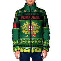 Personalized Portugal Christmas Padded Jacket Emblem With Flag Style - Wonder Print Shop