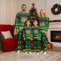 Personalized Portugal Christmas Pajama Set Emblem With Flag Style - Wonder Print Shop
