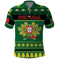 Personalized Portugal Christmas Polo Shirt Emblem With Flag Style - Wonder Print Shop