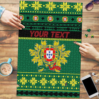 Personalized Portugal Christmas Puzzle Emblem With Flag Style - Wonder Print Shop