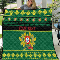 Personalized Portugal Christmas Quilt Emblem With Flag Style - Wonder Print Shop