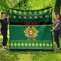 Personalized Portugal Christmas Quilt Emblem With Flag Style - Wonder Print Shop