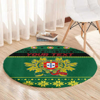Personalized Portugal Christmas Round Carpet Emblem With Flag Style - Wonder Print Shop