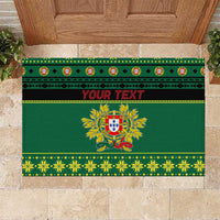 Personalized Portugal Christmas Rubber Doormat Emblem With Flag Style - Wonder Print Shop