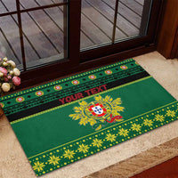 Personalized Portugal Christmas Rubber Doormat Emblem With Flag Style - Wonder Print Shop